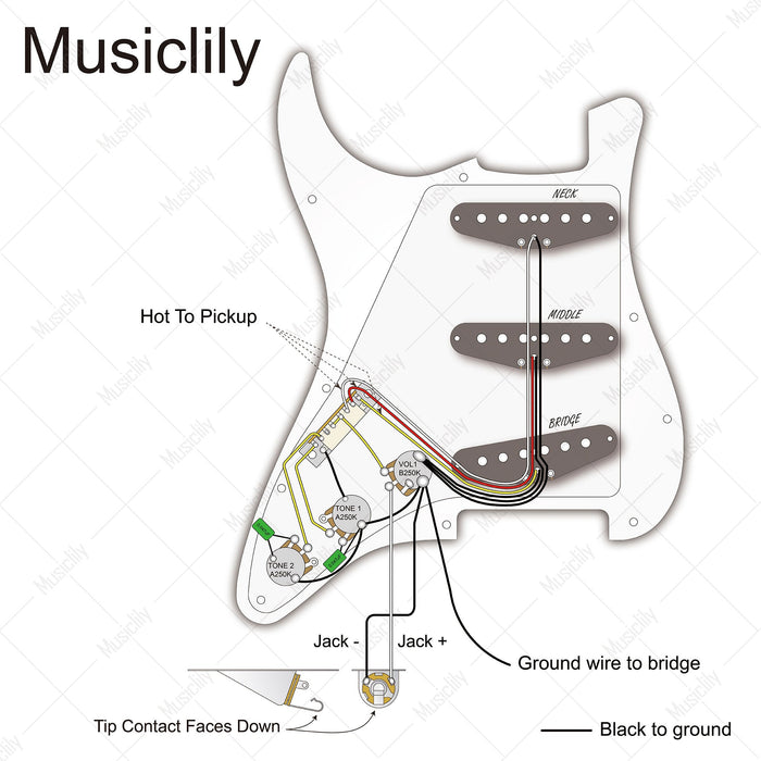 Size of musiclily basic pre wired loaded standard st sss pickguard with ceramic magnet single coil pickups set for strat style electric guitar m276p