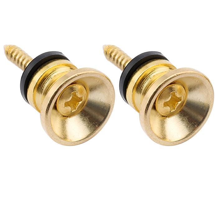 musiclily basic guitar metal medium strap buttons end pins for acoustic electric bass guitar ukulele m130 2p, 2 pcs