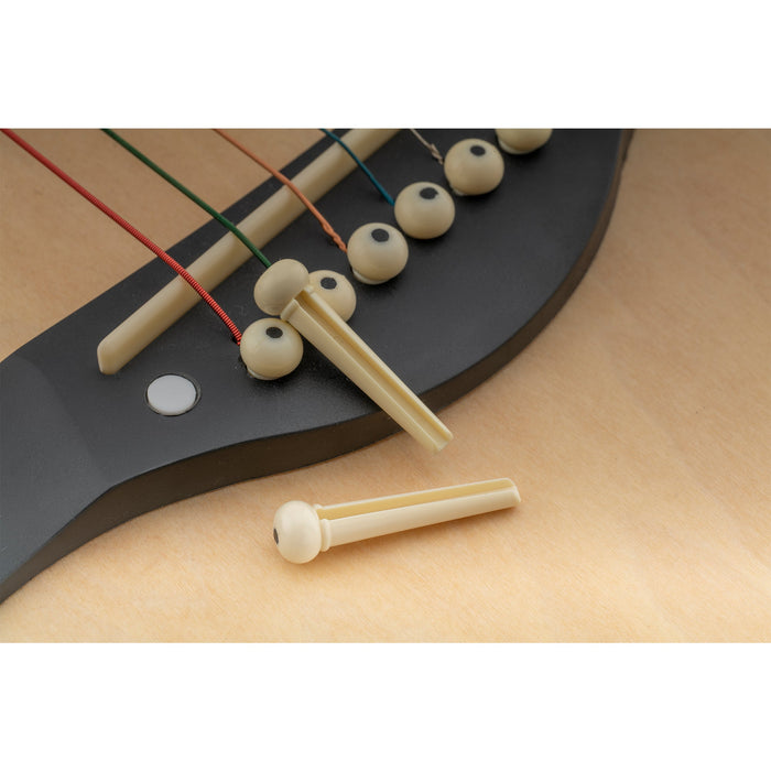 musiclily basic plastic acoustic guitar bridge pins m133 6p, 6 pcs