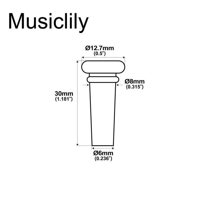 Dimensions of musiclily basic plastic acoustic guitar endpin m137 2p