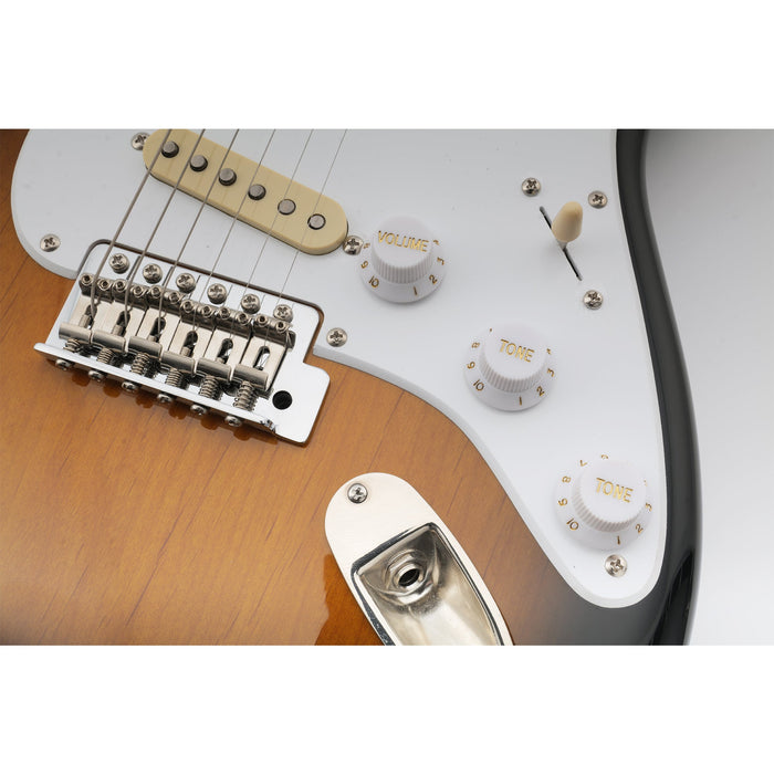 Application of musiclily basic coarse 18 splines push on control knobs for imported strat style electric guitar 2t 1v m148p