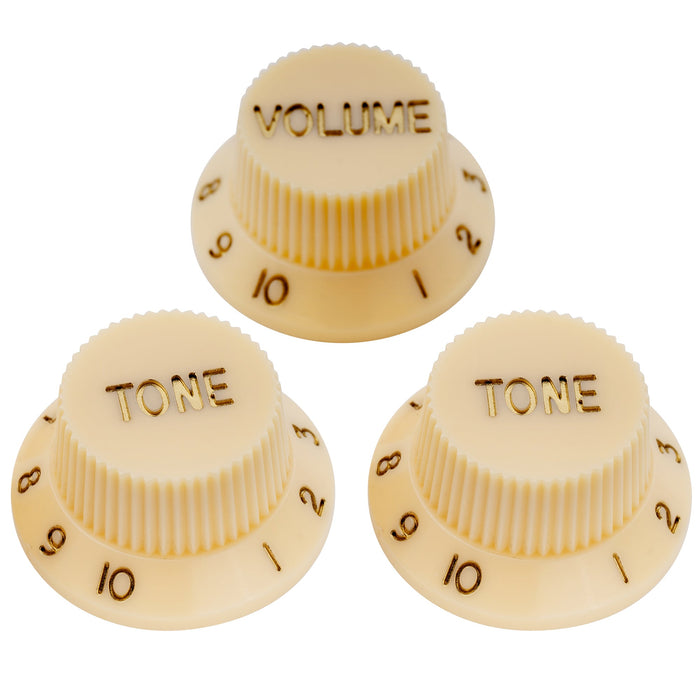 musiclily basic coarse 18 splines push on control knobs for imported strat style electric guitar 2t 1v m148p