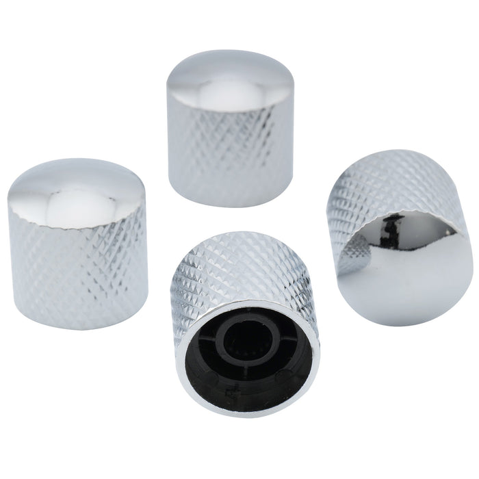 Perillas de control Musiclily Basic Coarse de 18 estrías de acero para guitarra eléctrica Squier estilo Tele (18 x 18 mm, juego de 4)