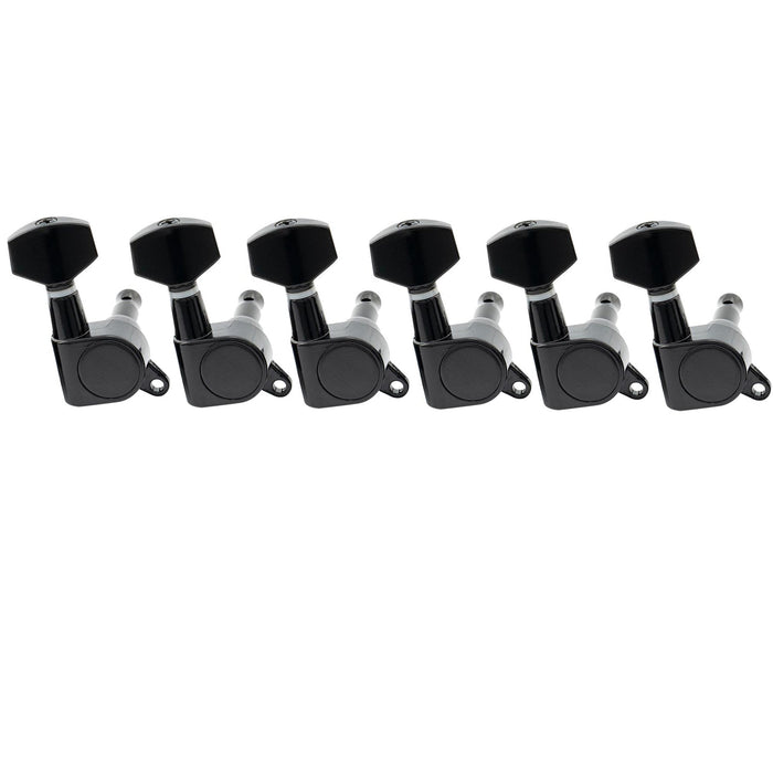 musiclily basic 6 in line sealed guitar tuners tuning pegs keys machine heads set for fender strat tele style guitar m174 6, 6 pcs