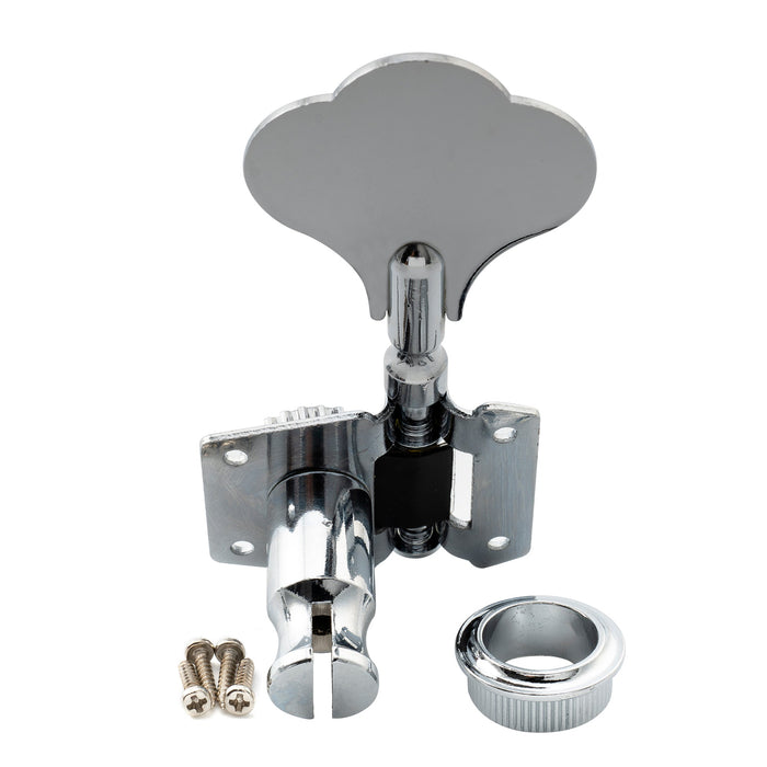 detail of 4 in line open gear bass tuners machine heads set tuning pegs keys m180 4p