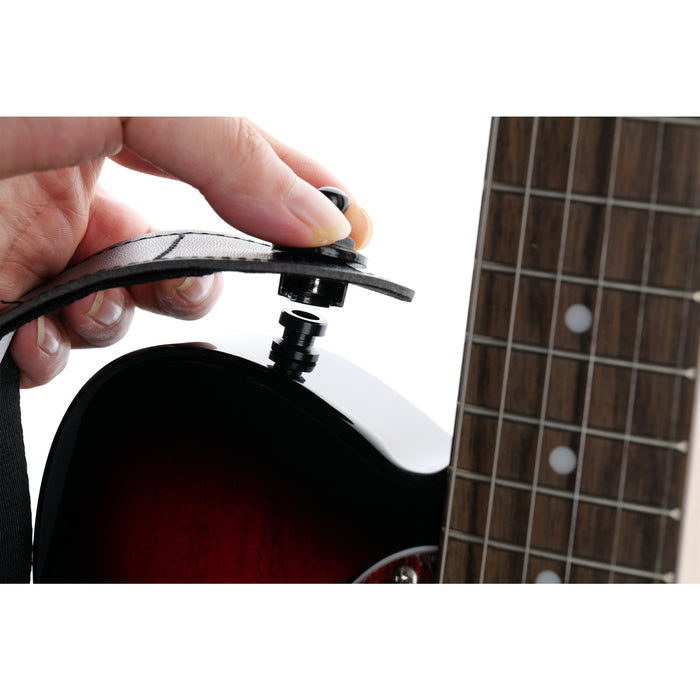 Application of musiclily basic metal round head guitar locking strap locks and buttons schaller style security straplocks for electric acoustic guitar or bass m182 2p
