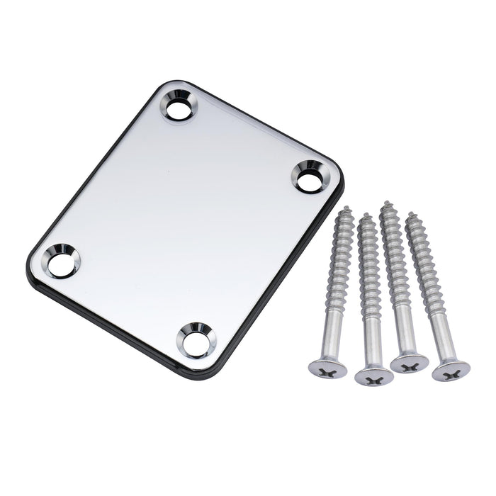 detail of musiclily basic steel neck mounting plate for fender style guitar or bass m188p