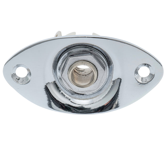 musiclily basic 1 4 inch 6 35mm oval guitar loaded jack socket plate for electric guitar m197p