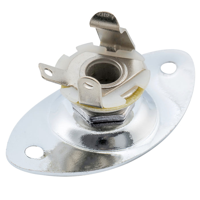 musiclily basic 1 4 inch 6 35mm oval guitar loaded jack socket plate for electric guitar m197p