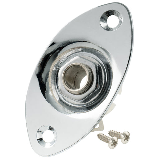 musiclily basic 1 4 inch 6 35mm oval guitar loaded jack socket plate for electric guitar m197p
