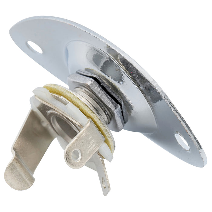 musiclily basic 1 4 inch 6 35mm oval guitar loaded jack socket plate for electric guitar m197p