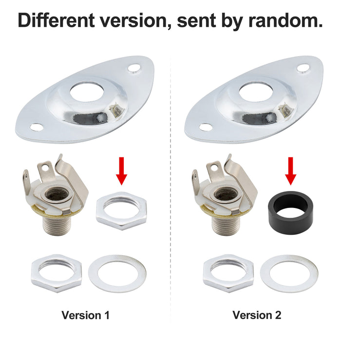 musiclily basic 1 4 inch 6 35mm oval guitar loaded jack socket plate for electric guitar m197p