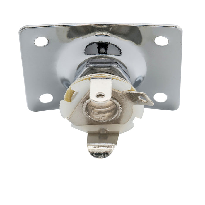 musiclily basic 1 4 inch 6 35mm rectangle guitar loaded jack socket plate for lp tele style electric guitar m198p