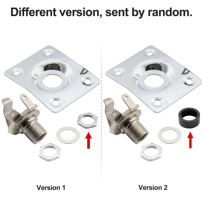 musiclily basic 1 4 inch 6 35mm rectangle guitar loaded jack socket plate for lp tele style electric guitar m198p