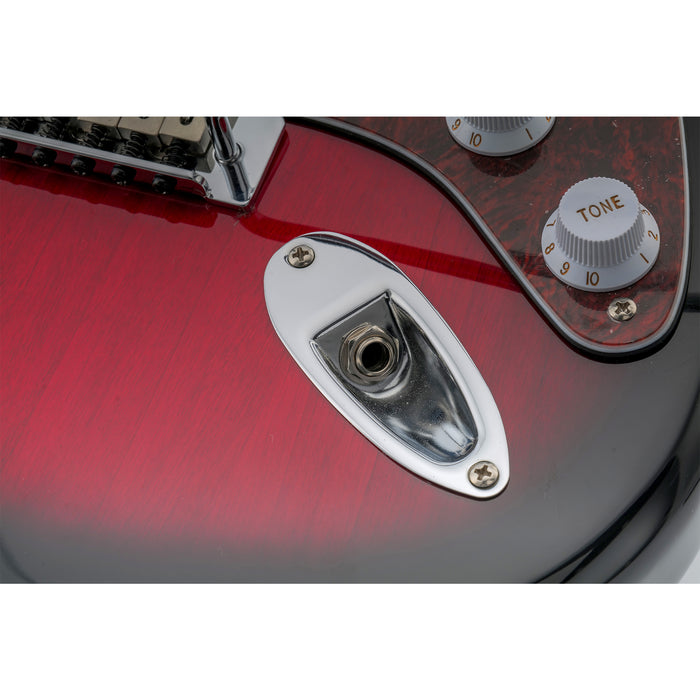 Application of musiclily basic 1 4 inch 6 35mm boat shape guitar loaded jack socket plate for strat style eelectric guitar m199p