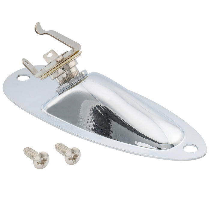 musiclily basic 1 4 inch 6 35mm boat shape guitar loaded jack socket plate for strat style eelectric guitar m199p