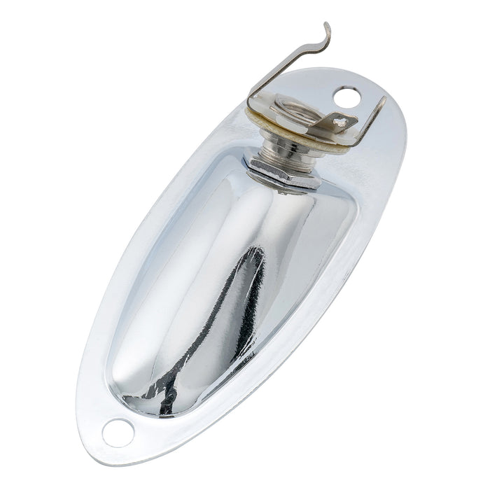 musiclily basic 1 4 inch 6 35mm boat shape guitar loaded jack socket plate for strat style eelectric guitar m199p