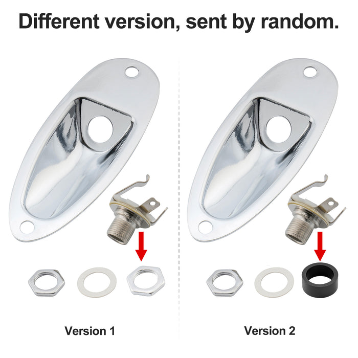 musiclily basic 1 4 inch 6 35mm boat shape guitar loaded jack socket plate for strat style eelectric guitar m199p