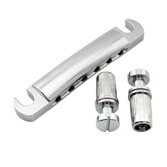 detail of musiclily basic 52 5mm2 1 16 inch guitar tune o matic stop tailpiece for lp style electric guitar m203p