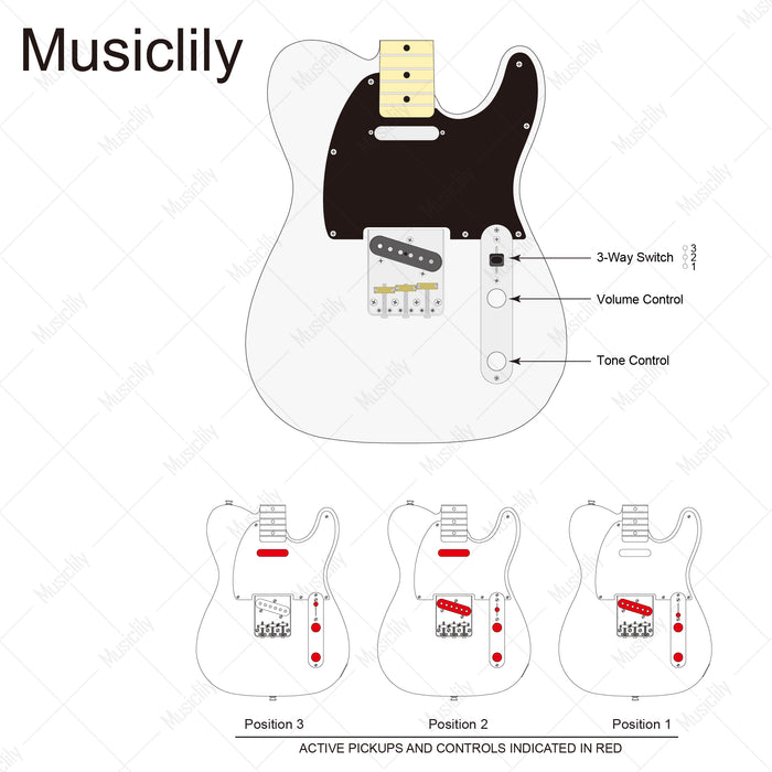 Dimensions of musiclily basic 32mm width prewired loaded tl control plate for tele style guitar m209p