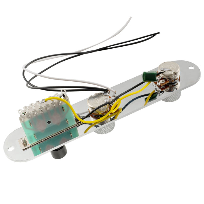 detail of musiclily basic 32mm width prewired loaded tl control plate for tele style guitar m209p