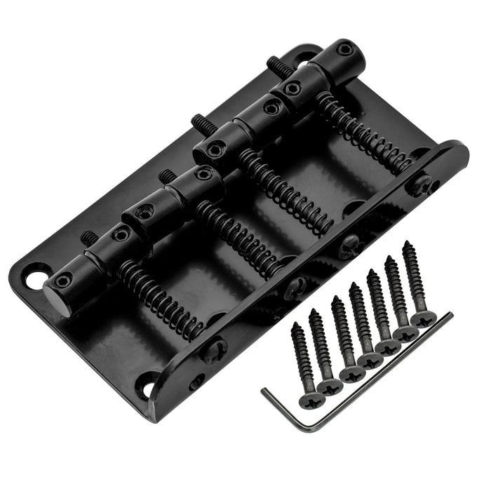 Musiclily Basic 57mm(2-1/4 inch) 4-String Top-loading Non-Tremolo Fixed Hardtail Bass Bridge for Jazz Bass and Precision Bass