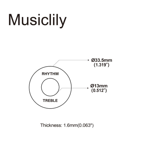 Dimensions of musiclily basic plastic guitar rhythm treble toggle switch plate for lp style electric guitar m240 2p