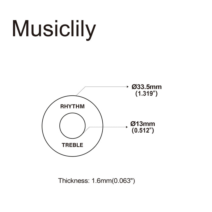 Dimensions of musiclily basic plastic guitar rhythm treble toggle switch plate for lp style electric guitar m240 2p