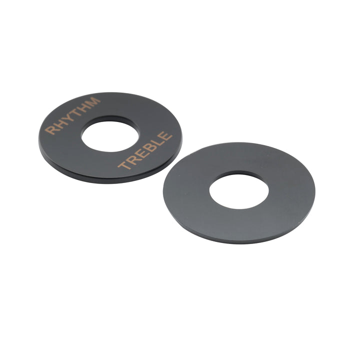 detail of musiclily basic plastic guitar rhythm treble toggle switch plate for lp style electric guitar m240 2p