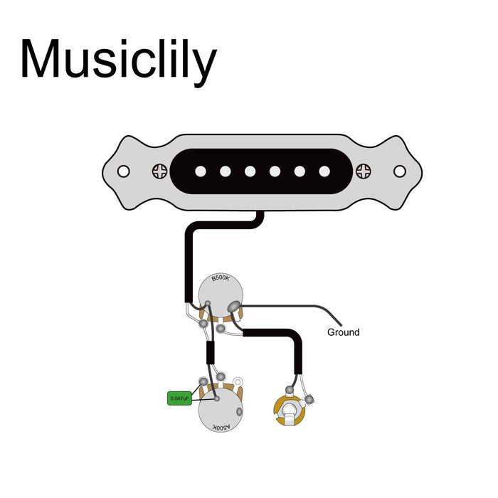 Musiclily Basic 6 String Guitar Pre-Wired Sound Hole Pickup Wiring Harness M252 Wiring Diagram