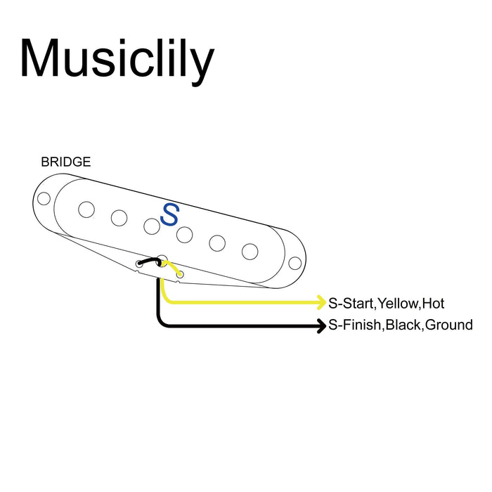 Musiclily Basic 52mm Ceramic Guitar Single coil Bridge Pickup M521 M270 M524 Diagrama de Ligação