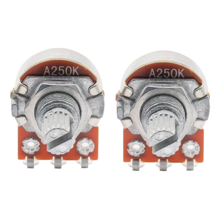 detail of musiclily basic 250k mini metric coarse 18 spline split short shaft pots audio linear taper potentiometers for electric guitar bass m278 2