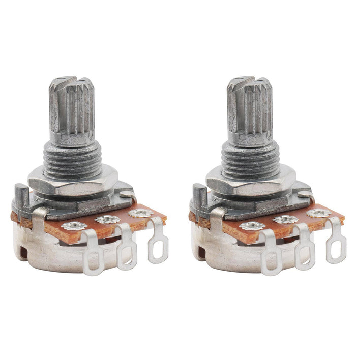 musiclily basic 250k mini metric coarse 18 spline split short shaft pots audio linear taper potentiometers for electric guitar bass m278 2, 2 pcs