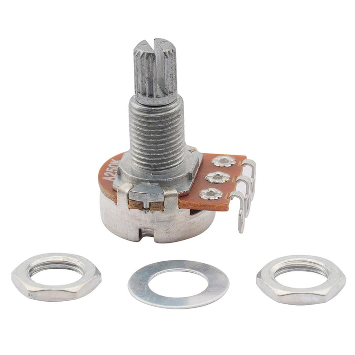 musiclily basic 250k mini metric coarse 18 spline split shaft pots audio linear taper potentiometers for electric guitar bass m282 2 details
