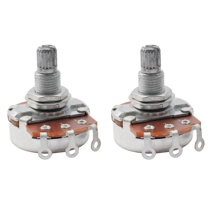 musiclily basic 500k metric coarse 18 spline split shaft pots audio linear taper potentiometers for electric guitar bass m288 2, 2 pcs