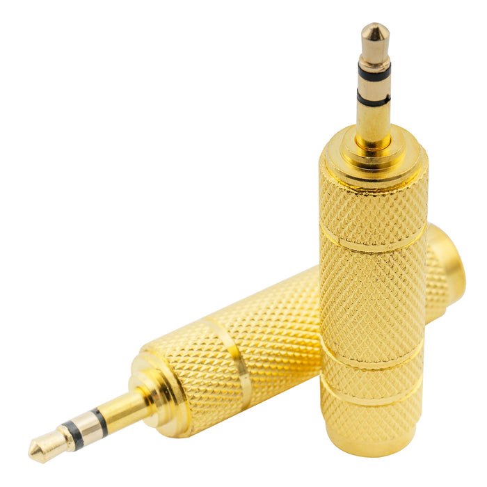 audio stereo adapter converter m1 4 inch 6 5mm female plug to 1 8 inch 3 5mm male jack m322 2, 2 pcs