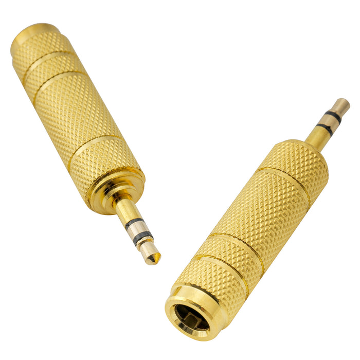 audio stereo adapter converter m1 4 inch 6 5mm female plug to 1 8 inch 3 5mm male jack m322 2, 2 pcs