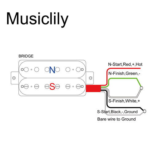 Size of musiclily basic 52mm ceramic humbucker bridge pickup for electric guitar m427