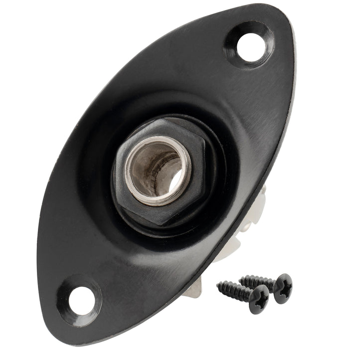 musiclily basic 1 4 inch 6 35mm oval guitar loaded jack socket plate for electric guitar m197p