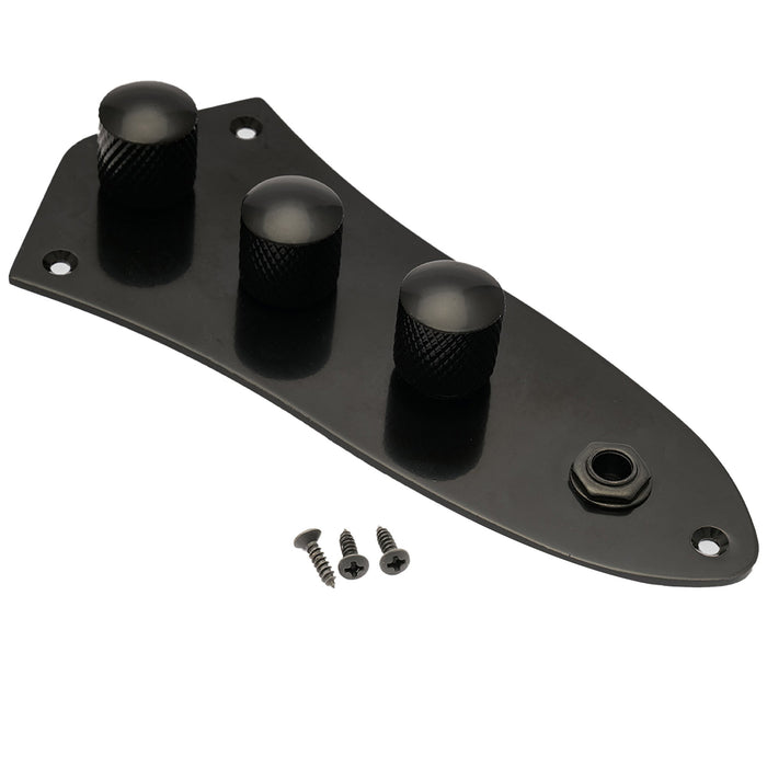musiclily basic loaded prewired jazz bass control plate for jb style bass m511, black