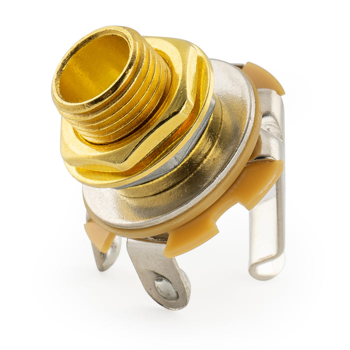 musiclily basic 1 4 inch 6 35mm mono output jack socket for strat tele style electric guitar bass m532p, gold