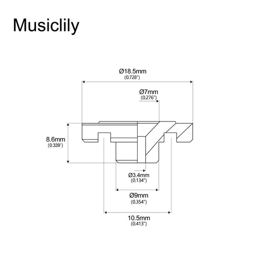 Dimensions of musiclily basic steel round bass string guides trees retainers for fender precision bass jazz bass m539 2p