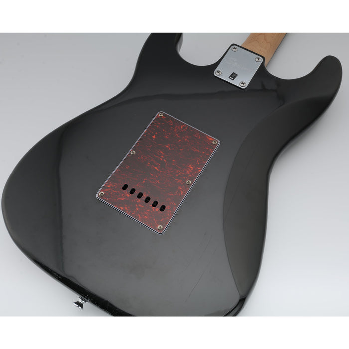 Musiclily Basic 6穴 STタイプバックプレート 中国製Squier Stratストラトエレキギター用 1プライ ブラック