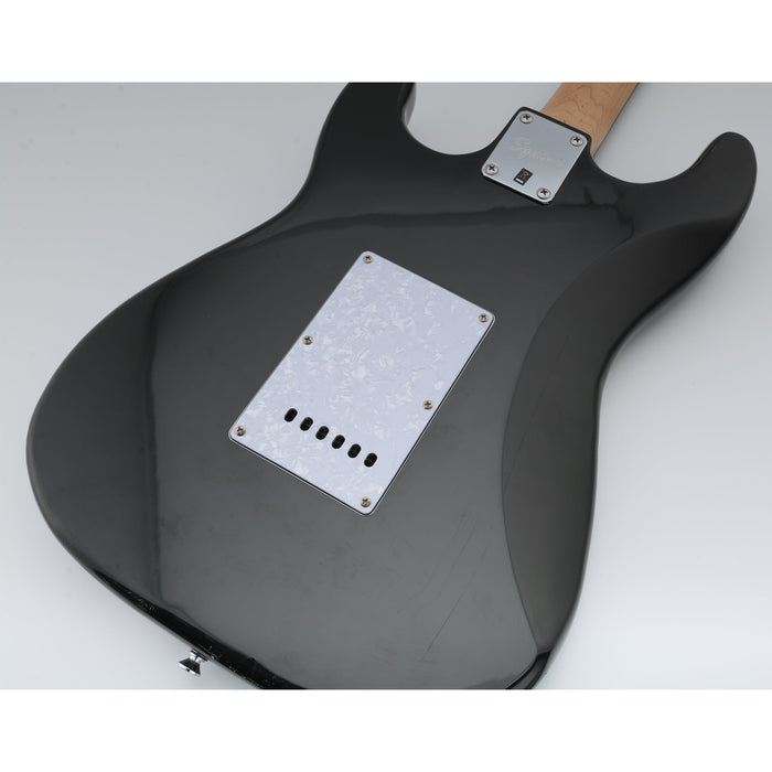 Musiclily Basic 6穴 STタイプバックプレート 中国製Squier Stratストラトエレキギター用 1プライ ブラック