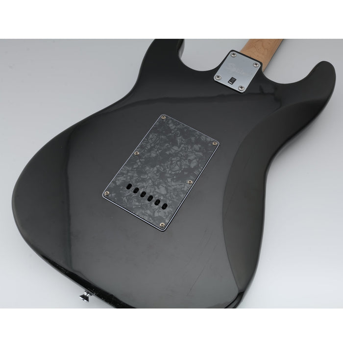 Musiclily Basic 6穴 STタイプバックプレート 中国製Squier Stratストラトエレキギター用 1プライ ブラック