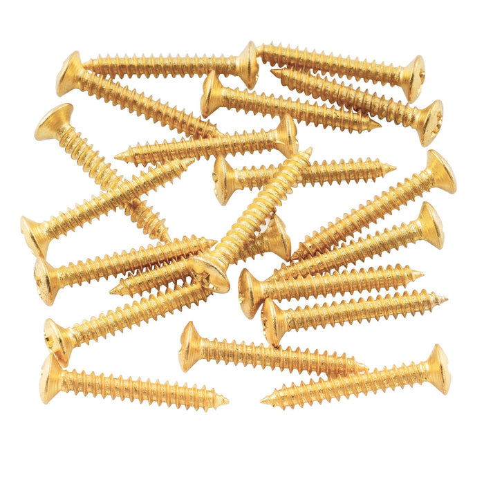 musiclily basic 3 22mm guitar bridge mounting countersunk screws m583 20p, gold