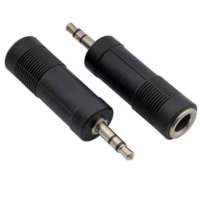 audio stereo adapter converter m1 4 inch 6 5mm female plug to 1 8 inch 3 5mm male jack m322 2, 2 pcs