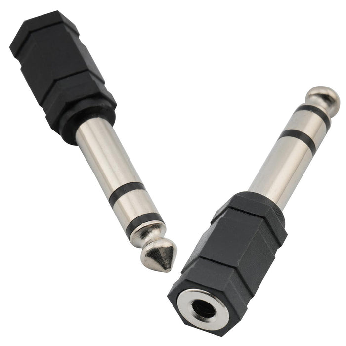 audio stereo adapter converter 1 8 inch 3 5mm female plug to 1 4 inch 6 5mm male jack m323 2, 2 pcs