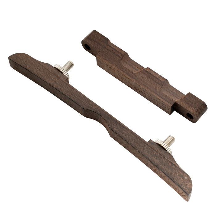 detail of musiclily pro 40mm1 37 64 inch rosewood adjustable compensated mandolin bridge m617