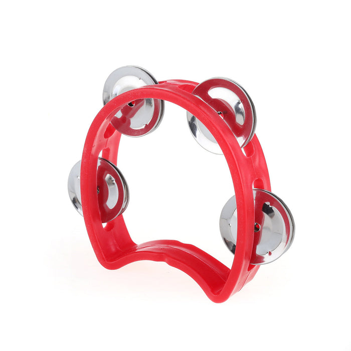 detail of musiclily plastic handheld tambourine percussion jingles musical instrument for kids and adults m638 2
